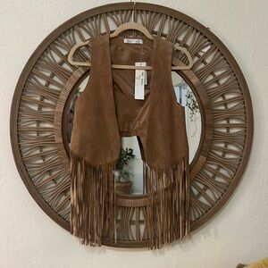 Tan Suede Fringe Vest